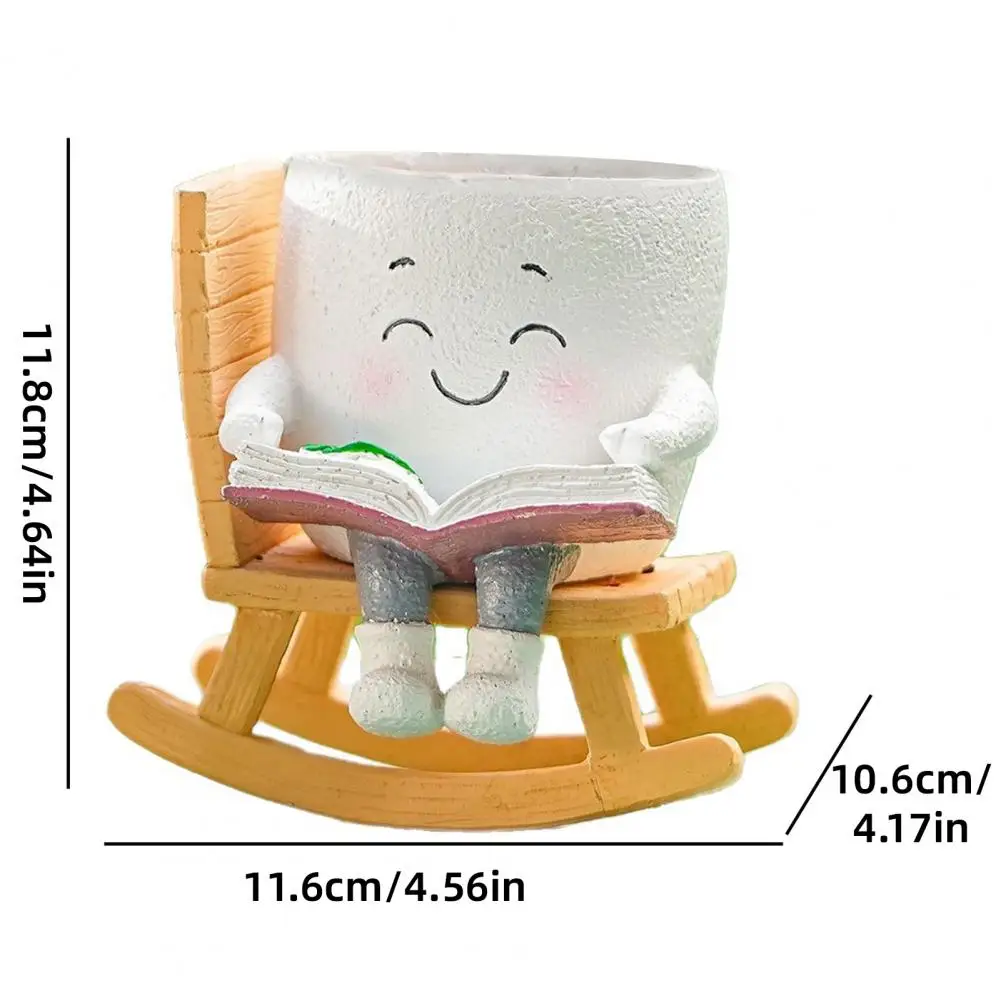 مضحك زهرة وعاء المعلم التقدير هدية لطيف كرسي زهرة وعاء ابتسامة الوجه زارع مجموعة للنباتات الداخلية في الهواء الطلق #6