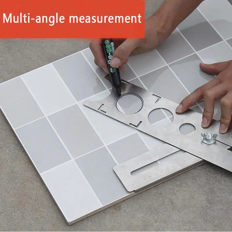 Multi Angle Ruler Movable Template Angle Measuring Model Tool Instrument Brick Tile Wood Corner Foldable Protractor