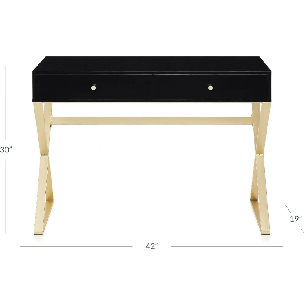 مكتب مكياج معاصر 42 مع أدراج تخزين للاستخدام المنزلي أو المكتب أو الكمبيوتر #3