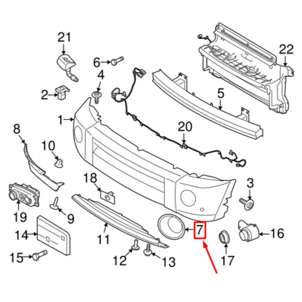 For Discovery 4 2014-2016 Car Front Bumper Fog Lamp Bezel Cover Trim For Land Rover LR4 2014 2015 2016 LR051335/LR051337