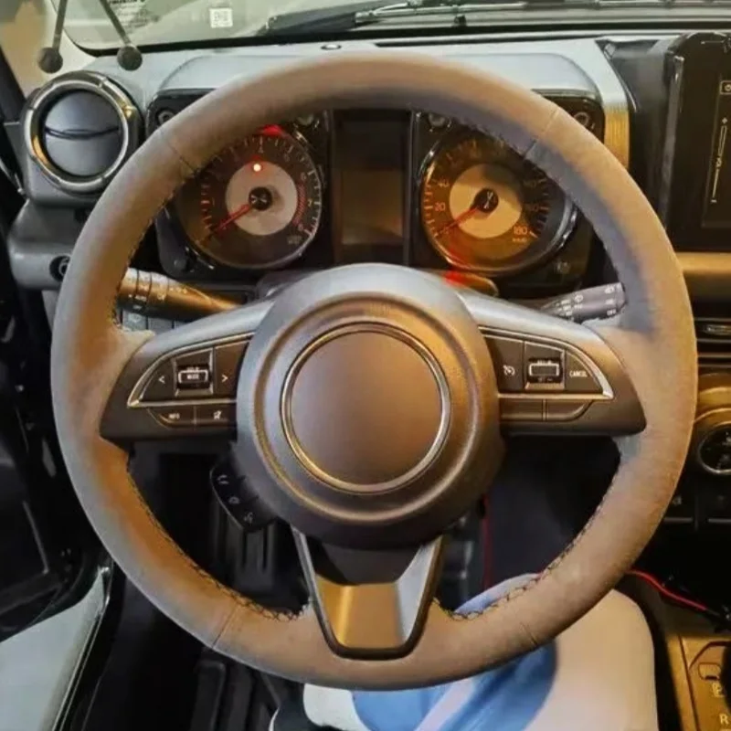 

Customize Suede Leather Car Steering Wheel Cover Sierra Swift Sport Teszt Baleno 2018-2022 Steering Wrap Cover For Suzuki Jimny