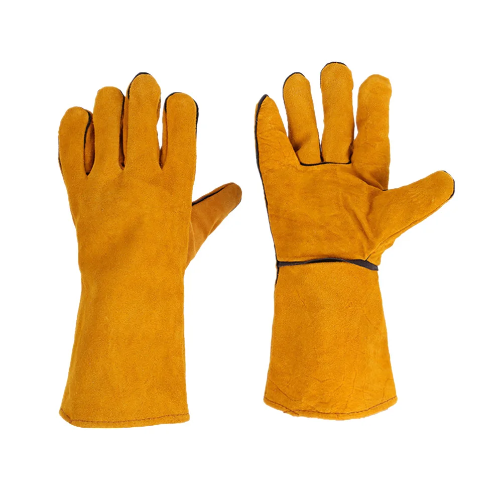

1 Pair Beekeeping Cowhide Protective Gloves Lightweight Durable Reusable Safety Work Gearhome Hand Tools Vented Sleeves Yellow