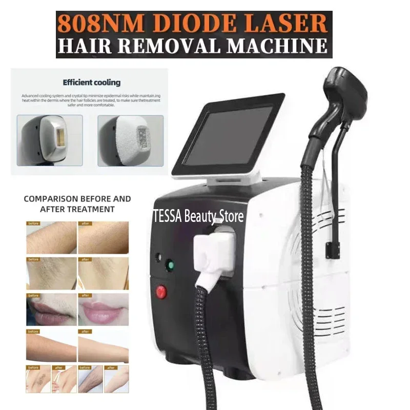 2024 portátil 808 3 ondas diodo laser permanente cabelo remover depilação rápida painfree folicular penetração dispositivo de rejuvenescimento da pele