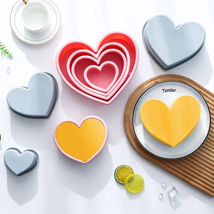 Simplicity 3/5/6/8 Inch Heart-shaped Baking Tray Cake Mold Baking Tool Bread Toast Heart-shaped Silicone Mold