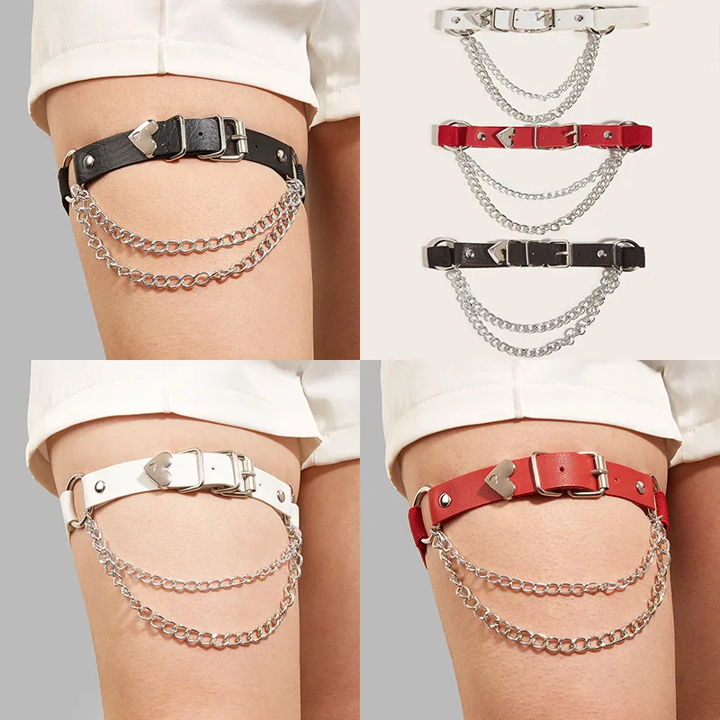 

Галстук на ногу в стиле панк-готика Jk, петля для ног, евроамериканский Harajuku, темный галстук, металлическая цепочка в стиле Лолиты для девочек