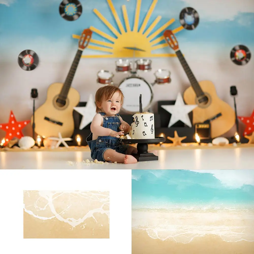 

Sandy Beach Photography Backdrop Kids Baby 1st Birthday Party Decors Child Girls Adult Cake Smash Photocall Backgrounds