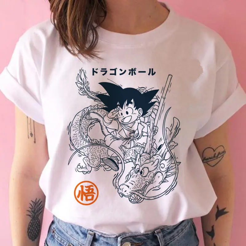 

Japanese Anime Dragon Ball Son Goku Seven Dragon Ball Surrounding Printed T-shirt Student T-shirt Summer Pure Cotton