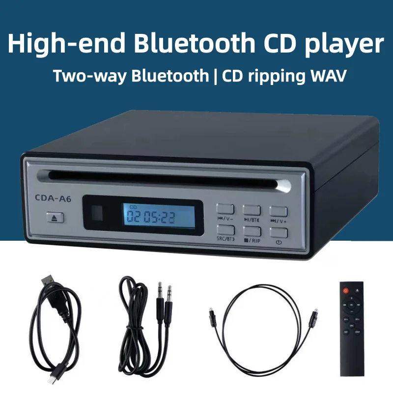 Portable Bluetooth CD Player Home CD Ripper HiFi Audio CD Player with Bluetooth Input and Output with Remote Control AUX Output