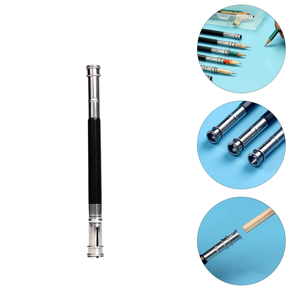

1Set Double Ended Pencil Extender Stainless Steel Metal Holder Pencil Lengthening Tool Durable Practical Use for Students School