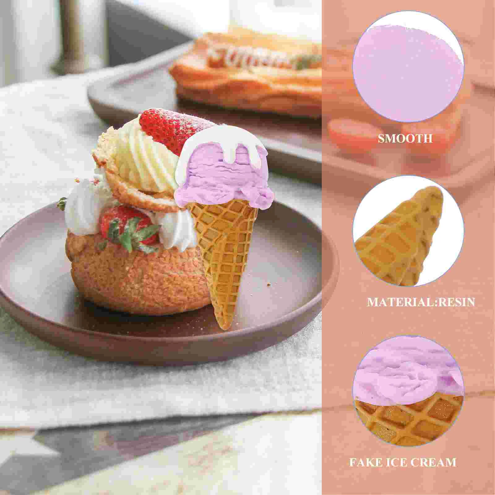 Cono di gelato artificiale Stampo simulato Negozio di dessert Accessori per esposizione Decorano i modelli