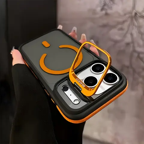 Kaymaz Manyetik Braketli Telefon Kılıfı |   iPhone 17,16,15,14,13,12,11/Pro/Pro Max/Air/Plus ve Galaxy S22,S23,S24,S25,S26 Ultra/FE/Plus Serisi ile uyumludur. |   Kablosuz Şarj Özellikli Hepsi Bir Arada Tasarım + Darbeye Dayanıklı + Dahili Stand
