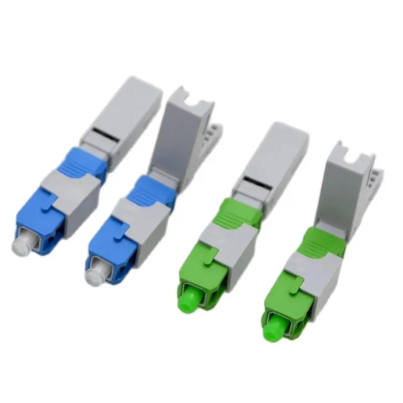 

New SC UPC APC FTTH Pre-bur Fiber Optic Quick Connector Adapter Single Mode Fiber Optic Fast Connector Wholesale Free Shipping