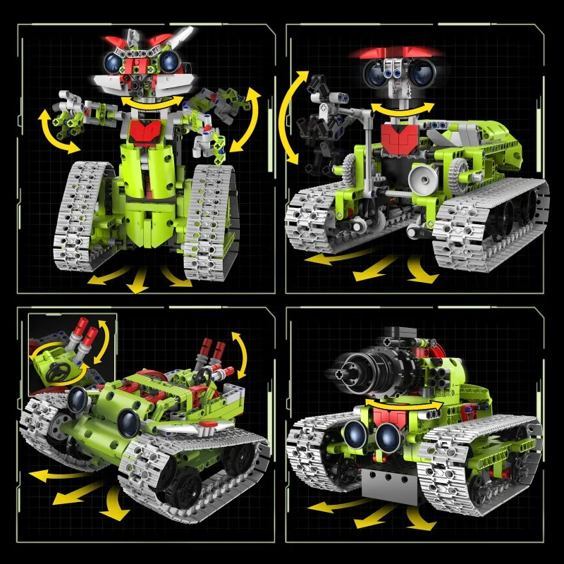 Intelligent Programming Remote Control Robot Moon Variable Robot 5-in-1 Science and Education Assembly Building Block Toy Set