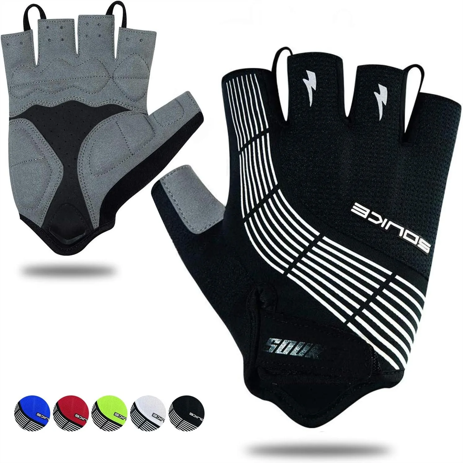 

Cycling Bike Gloves - Padded Half Finger with Shock-Absorbing, Anti-Slip, Breathable for MTB & Road Biking Men Women