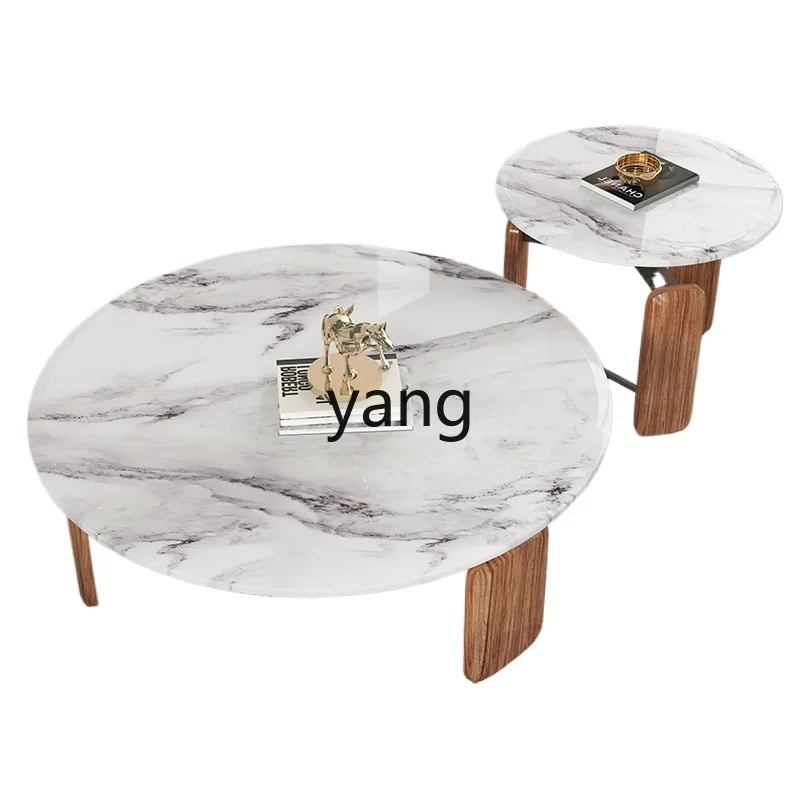 L'm'm Marble round and Square Ugyen Wood Size Coffee Table All Solid Wood Villa Living Room