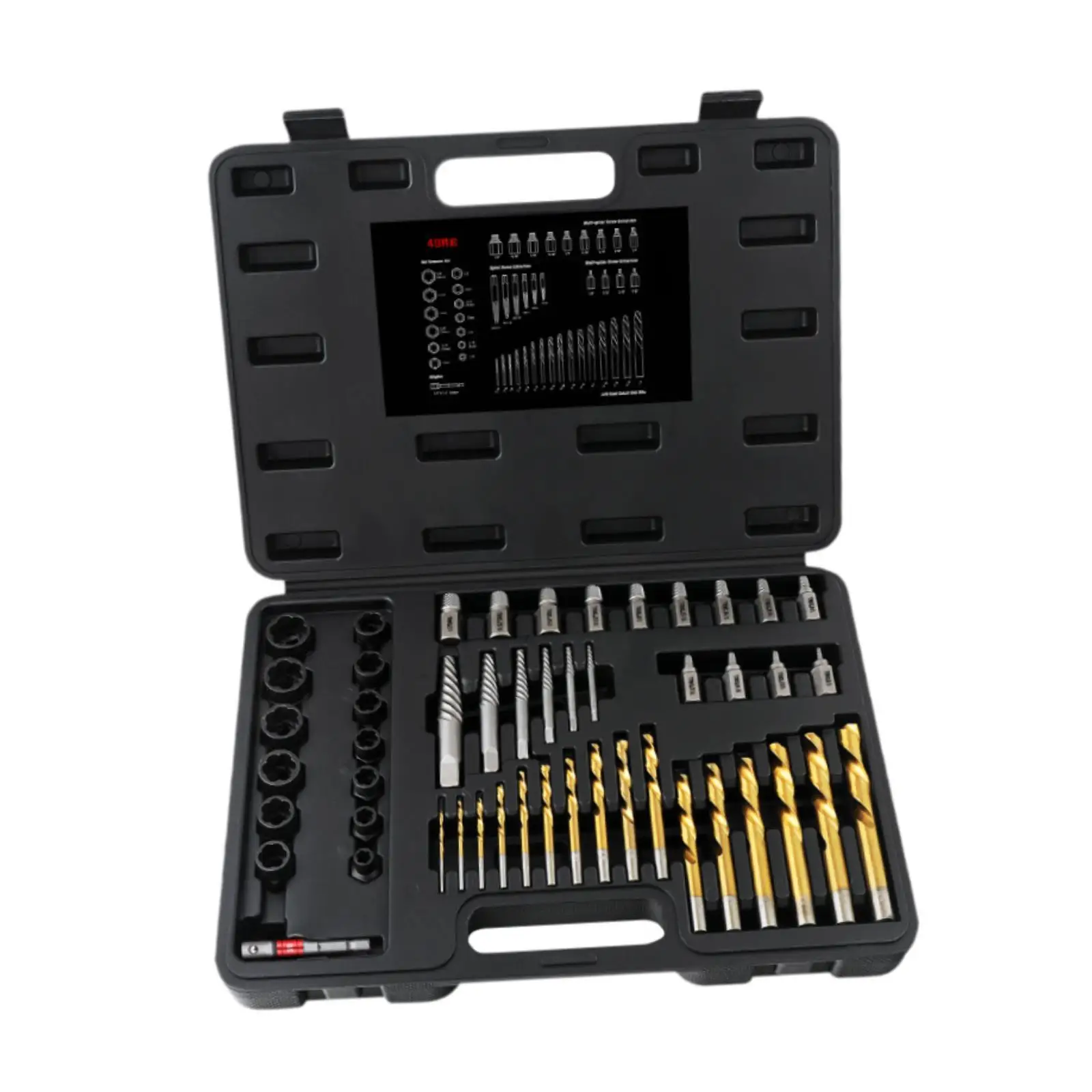 49Pcs Bolt Extractor Kit Screw Extractor Set Repair Bolt Removal Portable Case for Damaged Stripped Rounded Off Bolts Studs