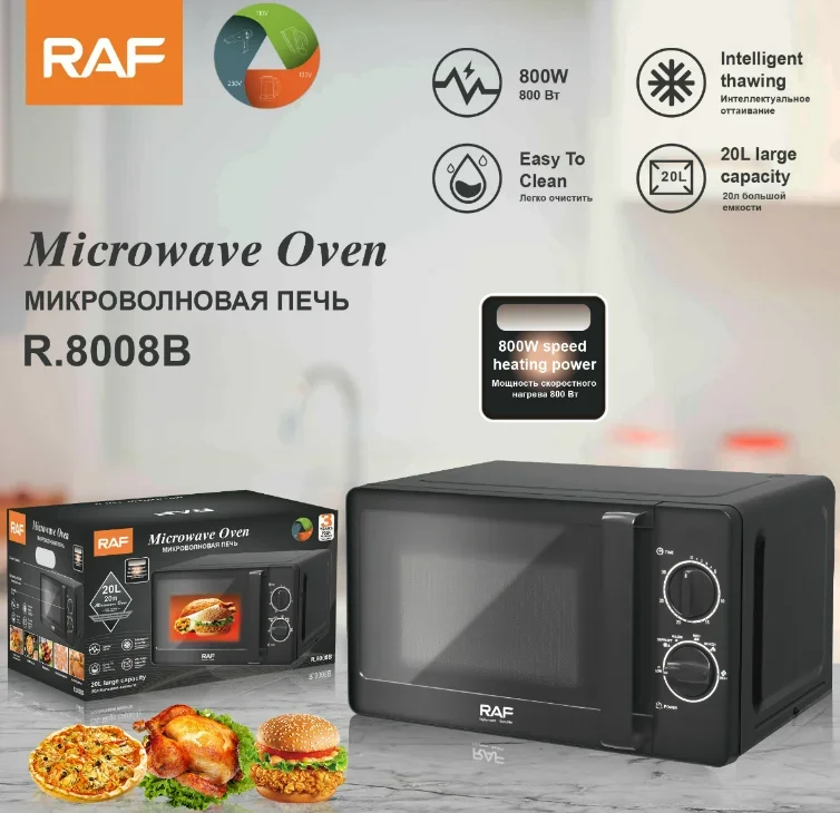 20L Cozinha Doméstica Elétrica Multifuncional Cozimento Microondas Controle de Função de Tempo Forno de Microondas