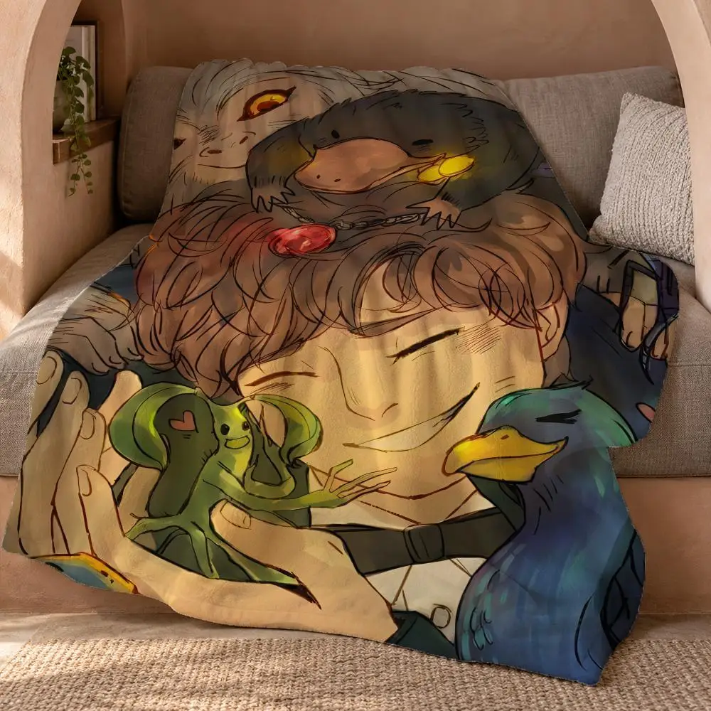 Fantastic Beasts And Where To Find Them Throw Double Sided Flannel Throw Blanket Soft Travel Camping Sofa Bed Home