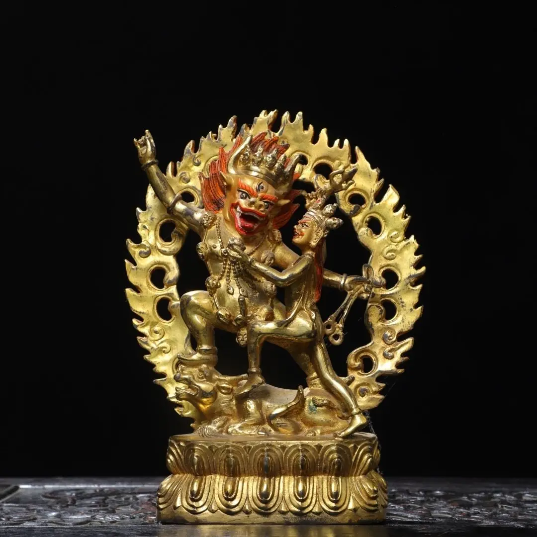 Copper gilt painting backlight [Hell Lord] height 21 cm wide 16 cm thick 5 weight 1 kg