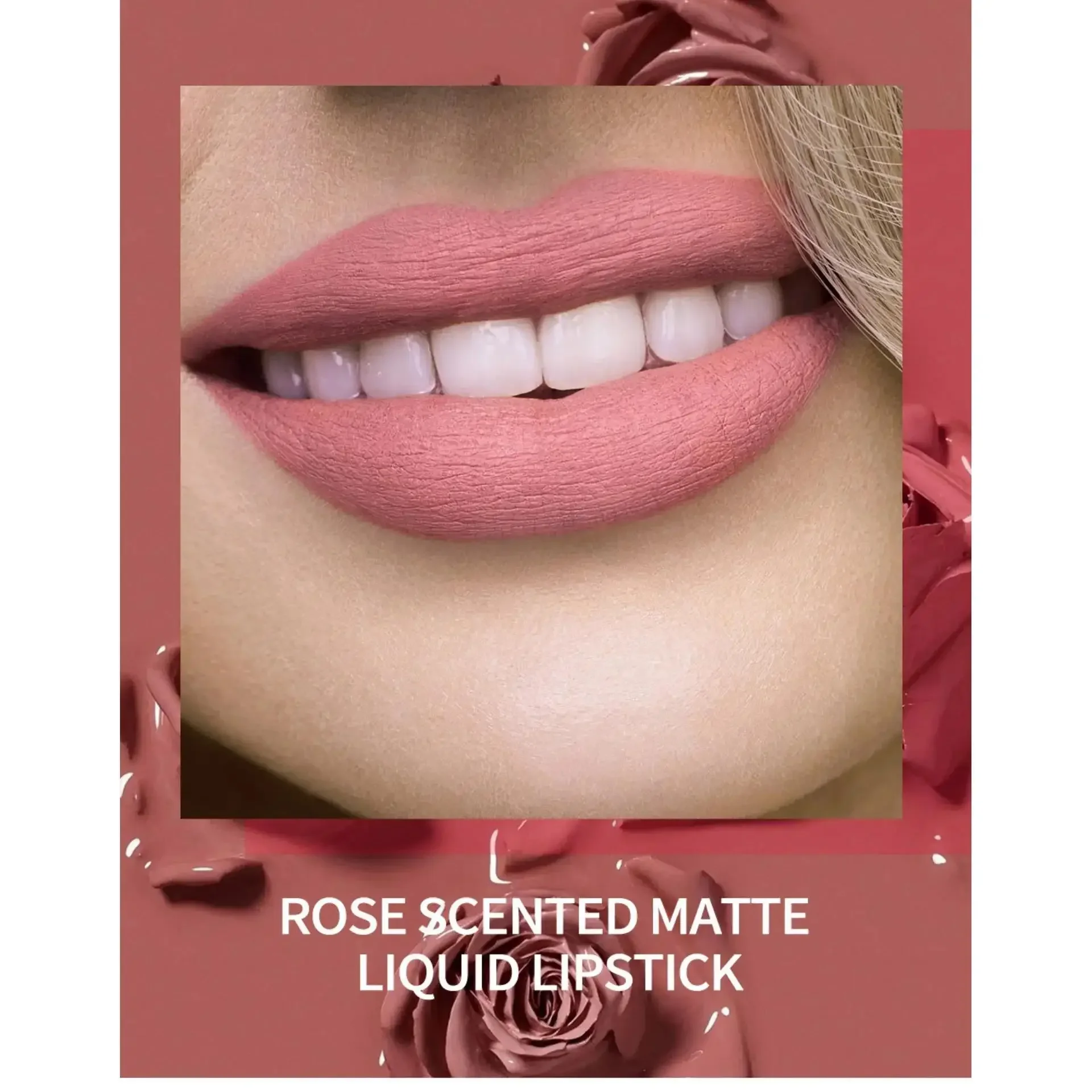 Esmalte de labios mate de terciopelo, resistente al agua, de larga duración, rojo desnudo, lápiz labial líquido sedoso, maquillaje, mancha de labios Sexy para mujer
