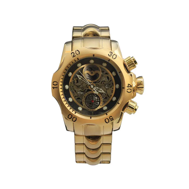 NEPIC Full Steel Design Gold Watches Men Unique Original Invincible Decorative dial Undefeated Big AAA Watch Relogio Masculino