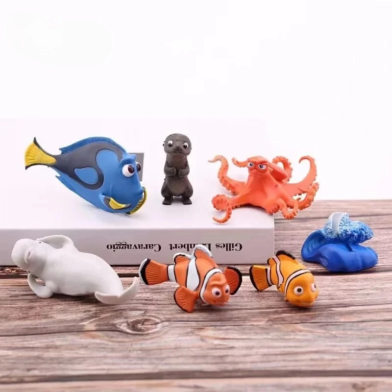 6 Stück DSN Findet Nemo Dory Clownfisch PVC Actionfiguren Spielzeug Modell Figuren Sammlerstücke Ornament Puppen Geburtstagsgeschenke – Detail 1