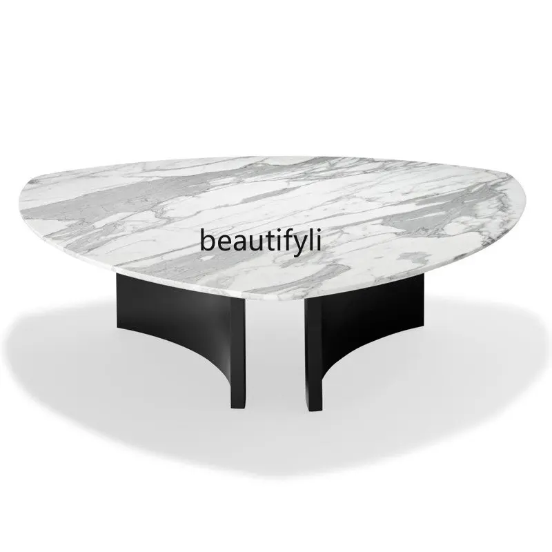 

yj Italian Light Luxury Special-Shaped Marble Tea Table Modern Living Room Sample Room Tea Table