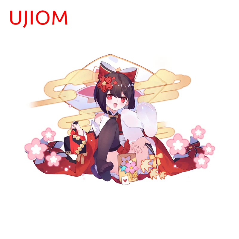 UJIOM For Cute Kimono Loli Wall Stickers Amusing Colorful Cartoon Design Furniture Decals Waterproof Bathroom Decoration