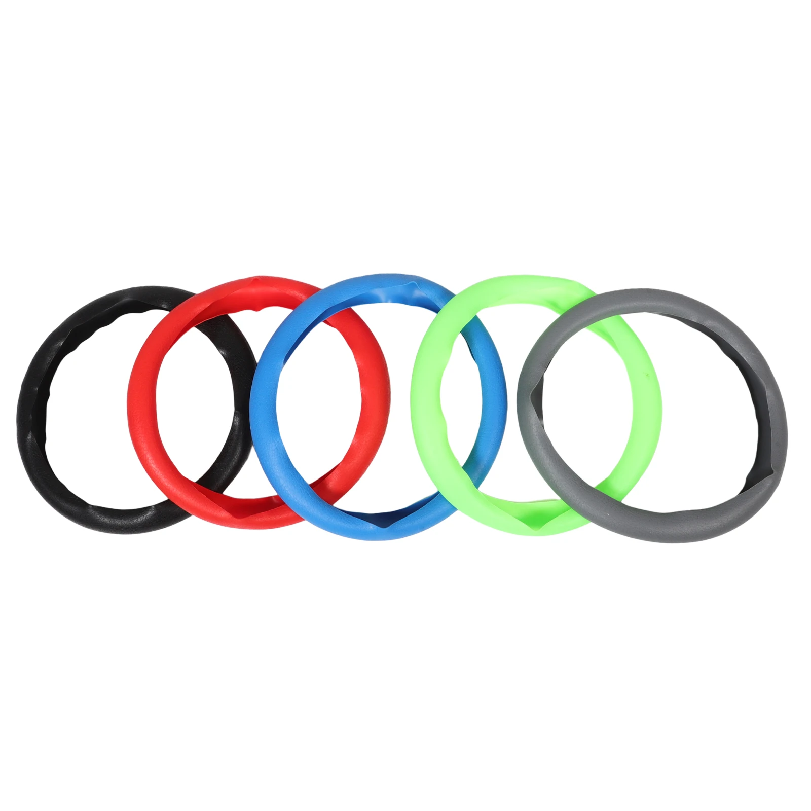 

5pcs Silicone Steering Wheel Cover Universal Car Protective Sleeve Soft Grip Year-Round Use Durable Wear-Resistant Easy