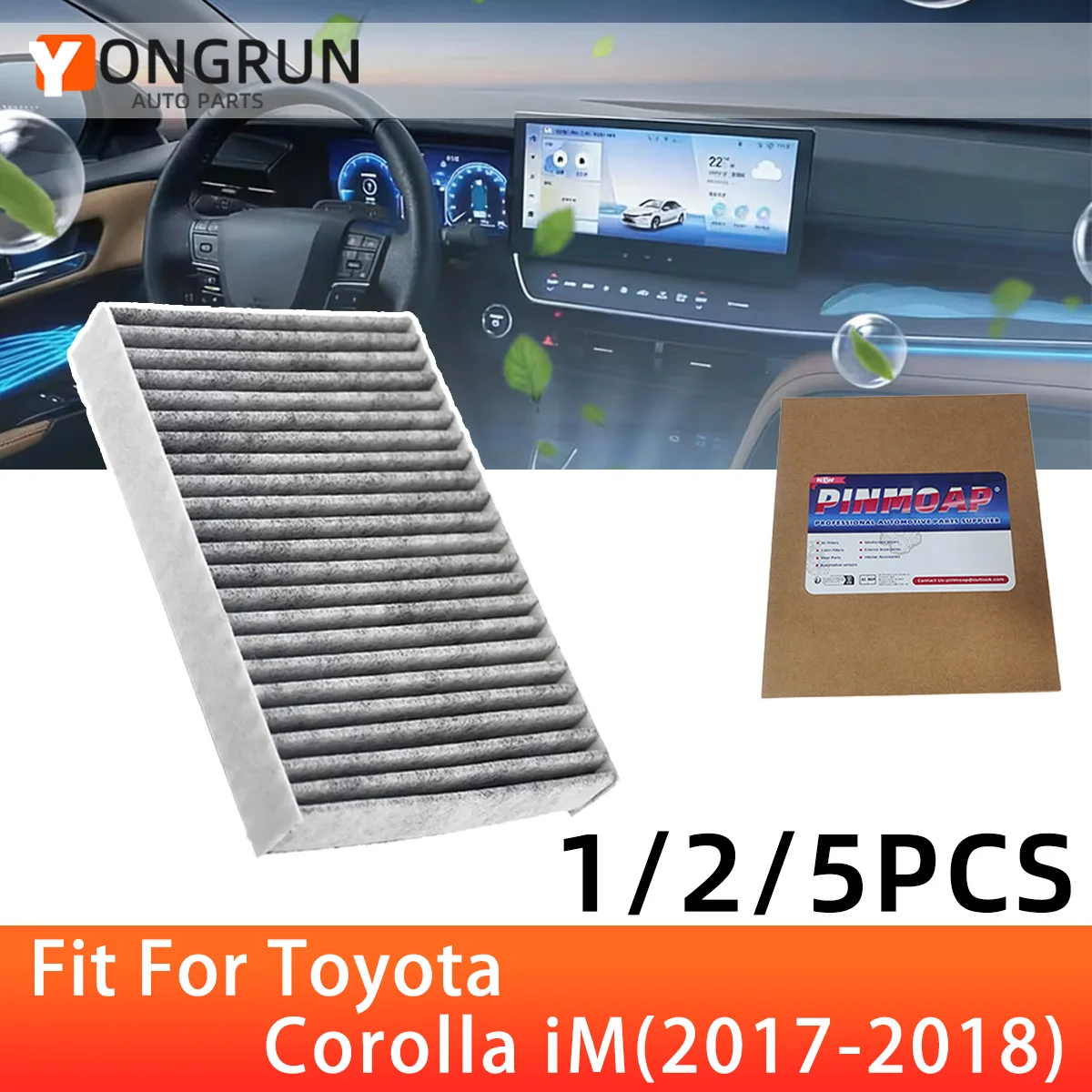 

YONGRUN 1/2/5PCS Air Filter Suitable For Toyota CF10285 87139-02020 87139-02090 87139-06040 87139-06080 Air Filter Replacement