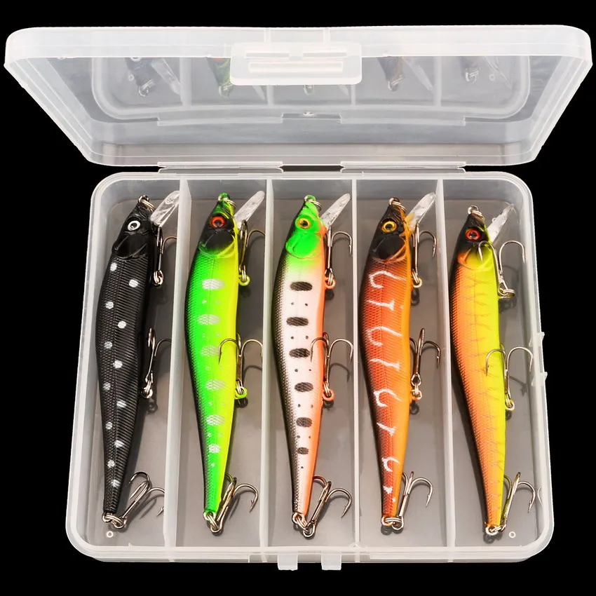 5 sztuk/pudło przynęta wędkarska 13.7g/10g Minnow Crankbait woblery 3D oczy okoń sztuczna przynęta szczupak karp przynęta pływać przynęta wędkarska Pesca