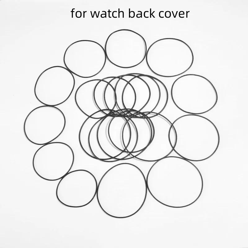 0.8mm 0.9mm Thickness Black O-Ring Gaskets Rubber Sealing Rings for Watch Back Cover，Mixed Size Set