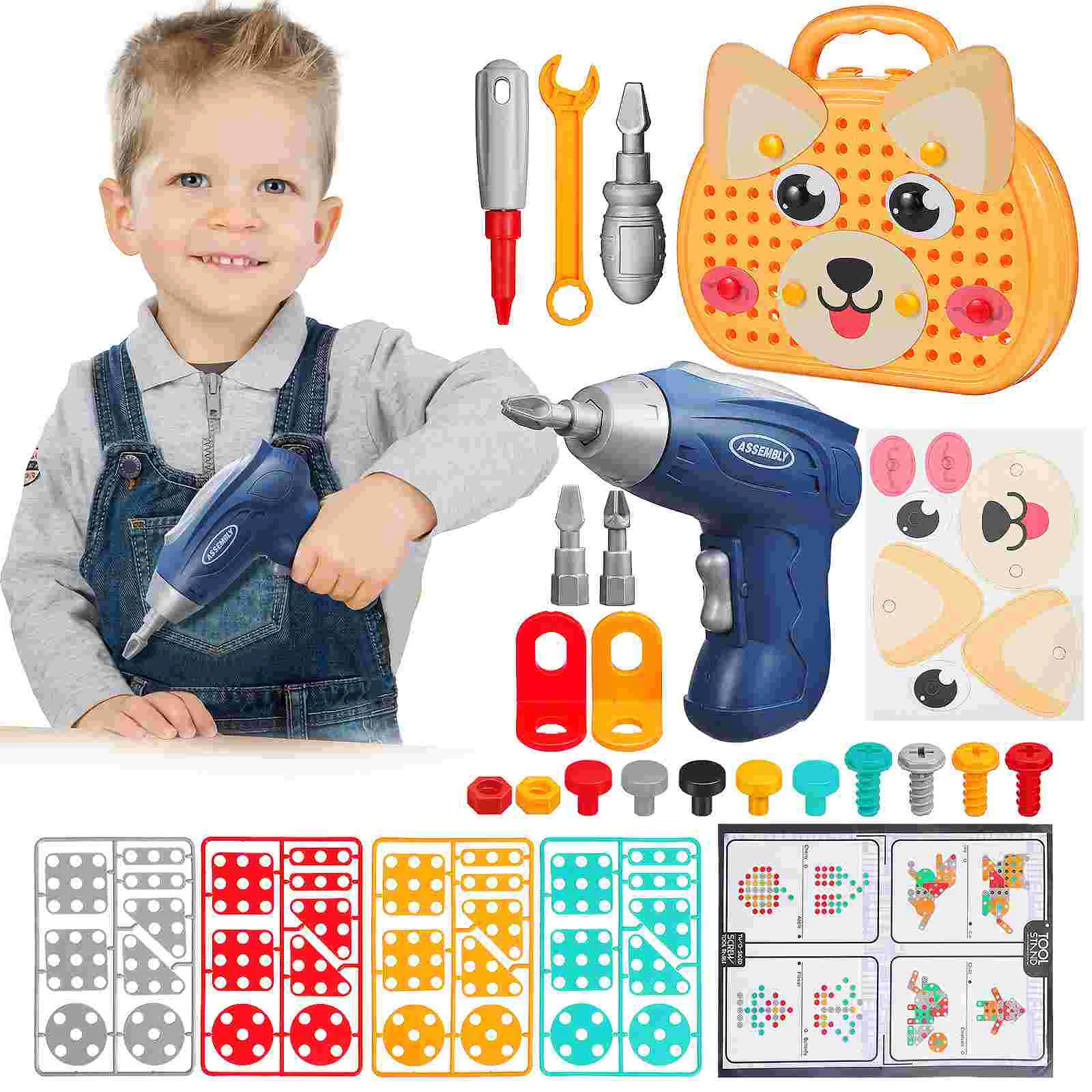 Assembled Electric Drill Tool Toys Baby Kids Tools Plastic Interactive Children