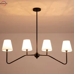 American Wrought Iron Chandelier Simple Living Room Personality Creative Industrial Style Chandelier Decorative Lighting Ceiling