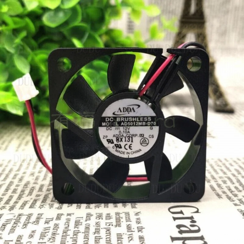 D  For ADDA AD5012MB-D70 5CM 5015 12V 0.10A 2-wire Double Ball Cooling Fan