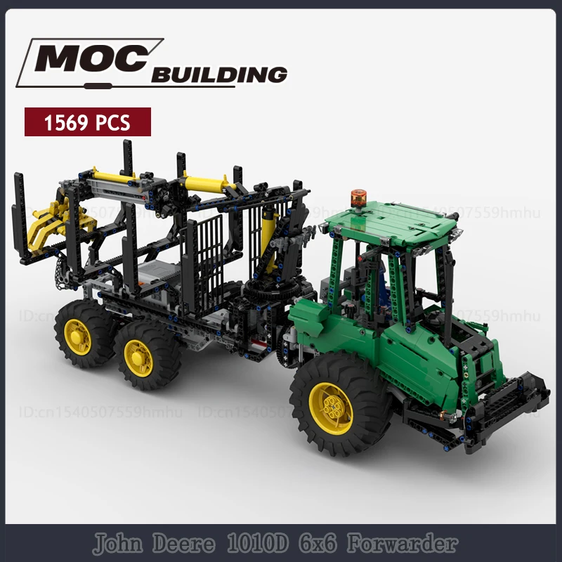 City Construction Vehicle MOC Building Blocks 6x6 Forwarder Tractor Loader Motor Technology Bricks DIY Assembly Truck Toys Gifts