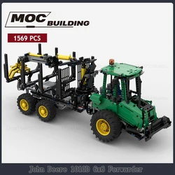 City Construction Vehicle MOC Building Blocks 6x6 Forwarder Tractor Loader Motor Technology Bricks DIY Assembly Truck Toys Gifts