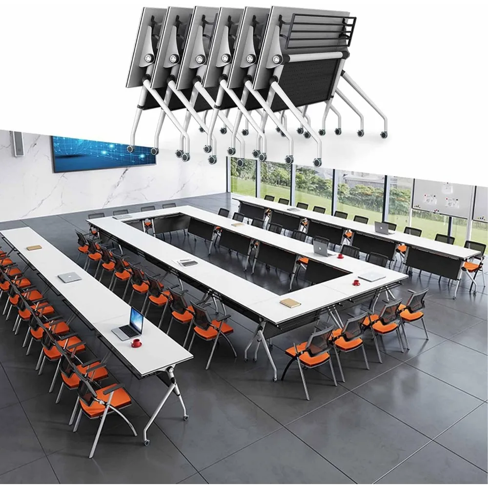 

Мобильный конференц-стол, складные столы для конференц-зала, модульный стол для встреч, большой прямоугольный семинарный учебный стол для 10 человек