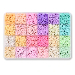 Unique Polymer Clay Beads Set Rainbow Color Flat Chip Beads For Boho Bracelet Necklce Making Letter Beads Accessorie Kit DIY