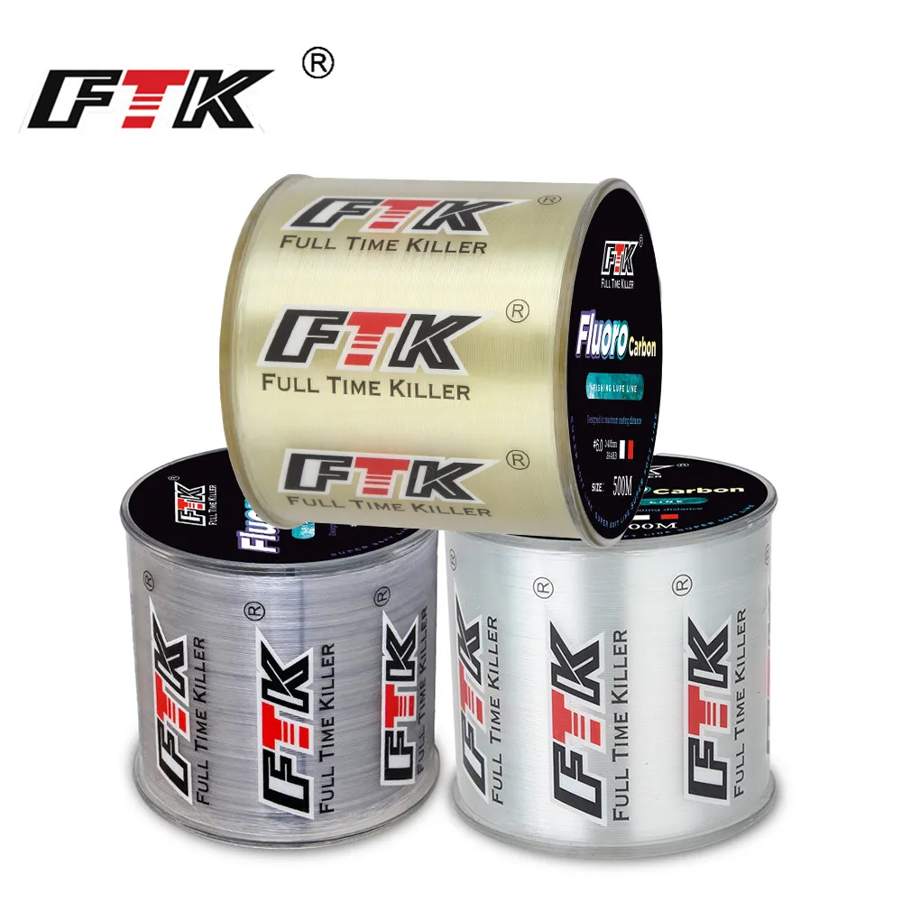 FTK 300M Fishing Line Carbon Fiber Leader Super Soft Fluorocarbon Line 0.14-0.5mm 4.13-34.32LB Wearable Carp Fishing Accessories