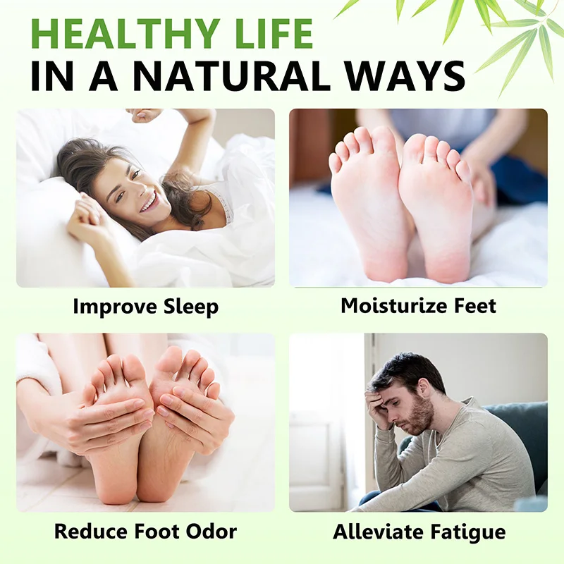 Absinto e Bambu Carvão Vegetal Foot Patch, Adesivo para o pé, Desintoxicar toxinas, Aliviar o estresse, Umidade promover o metabolismo, Cuidados com os pés