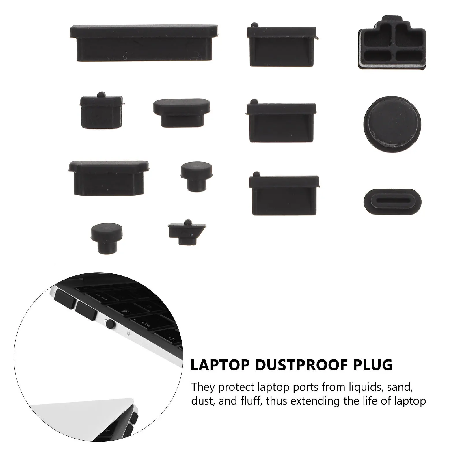 3세트 노트북 포트 플러그 실리콘 커버 내구성이 뛰어나고 설치 및 제거가 용이한 노트북 플러그 포트 플러그 PC 커버