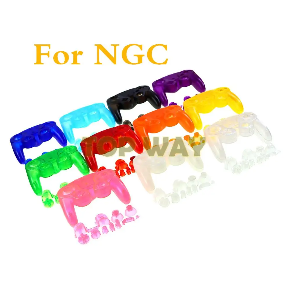 

12sets Protective Accessories For Nintendo NGC Gamecube Controller Housing Cover Transparent Clear Shell Handle Button Case