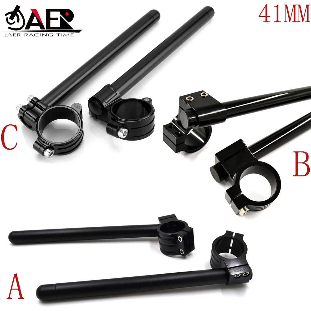 41mm Motorcycle CNC Billet Aluminum Adjustable Clip-On Handlebar Fit most of sport bike with 41mm fork clip motor