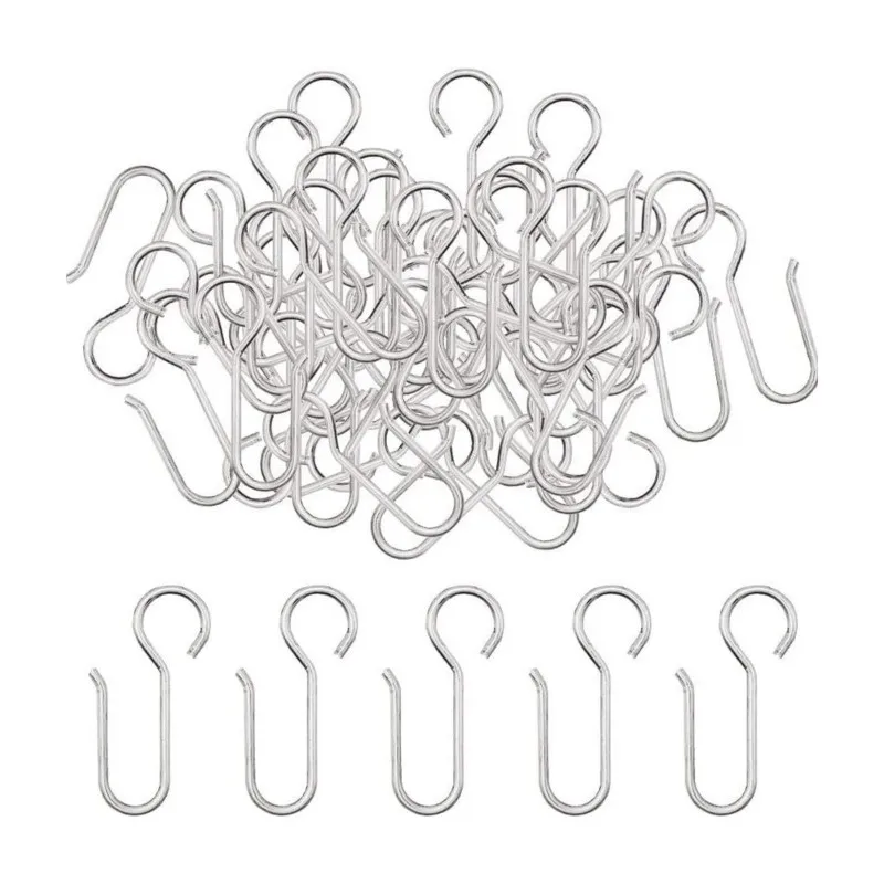 Stable Performance Stainless Steel Curtain Hooks- S-Shaped, 80Pcs, Rust-Resistant For Shower And Window Closures