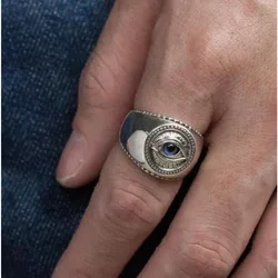 New Simple Devil's Eye Fashion Hip Hop Rock Niche Men's Rings Gothic Punk Rings Men's Jewelry Creative Street Party Trend Rings