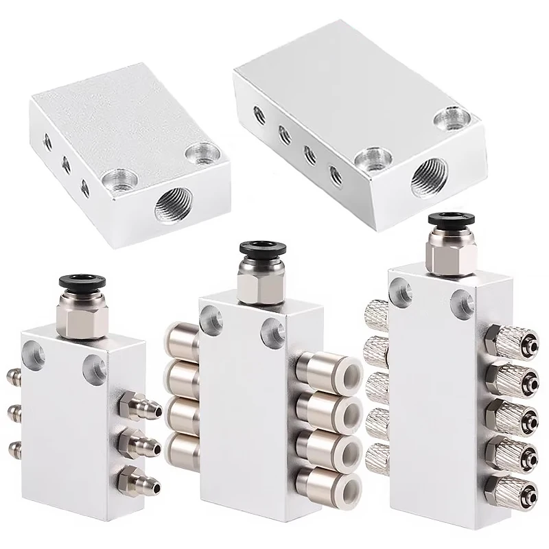 Pneumatic Vacuum Suction Cup Splitter 1-way Air Inlet 4/6/8/10/12/16 Outlet Small Vacuum Manifold Distributor Quick Twist Plug