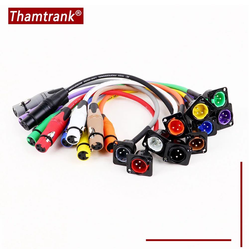 8pcs XLR Fixed Mount Cable Adaptor,3Pin Male Panel Mount MIC Socket to XLR Female Plug Cable Connector for Stage Lighting Mixer