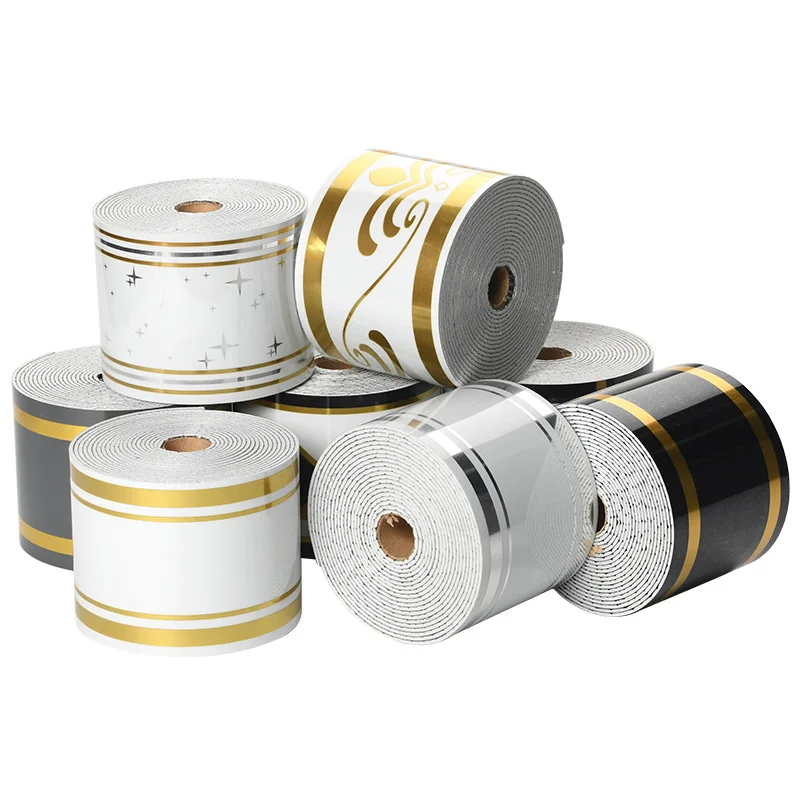 Marble PVC Stickers autoadhesivo impermeable Self-Adhesive Skirting Board Baseboard Strip for Kitchen Floor DIYpegatina de pared