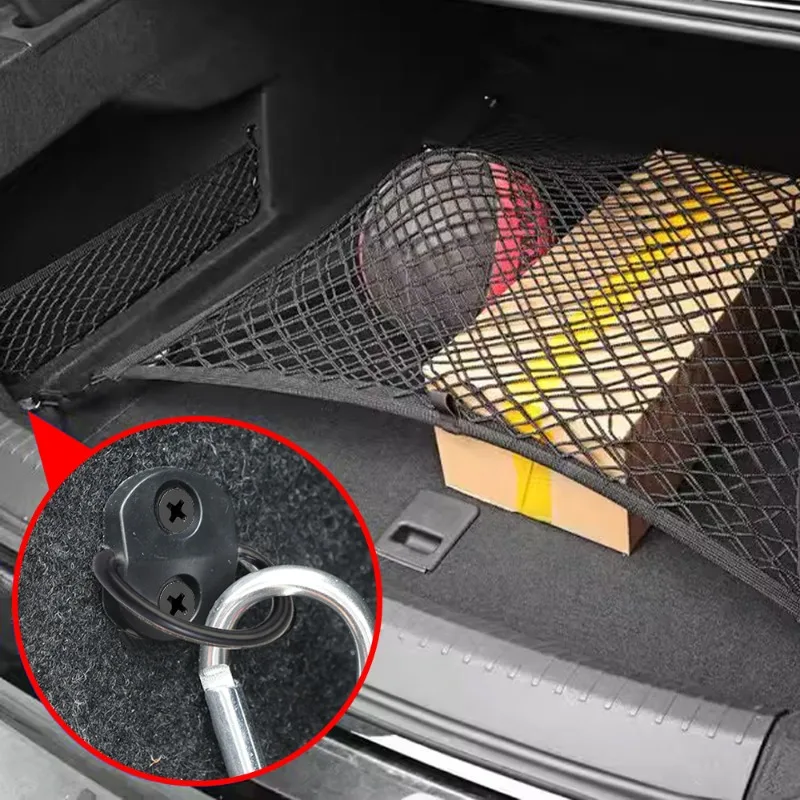 Car Trunk Base Fixing Ring Black D-Shaped Metal Ring Fixed Anchor Storage Mesh Tie Down Hook for Securing Nets Organizing Cargo